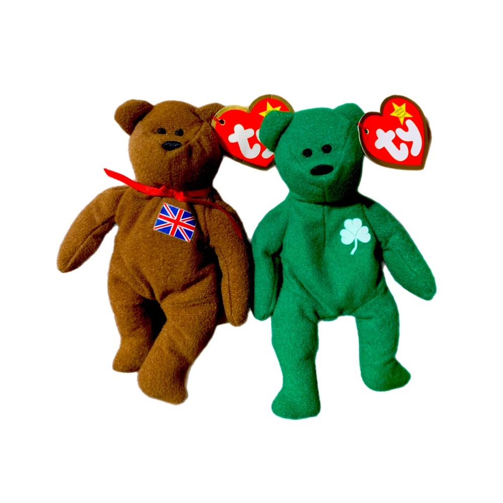 TY Teenie Beanie Babies Brittania and Erin the Bears McDonald’s Happy Meal Toys